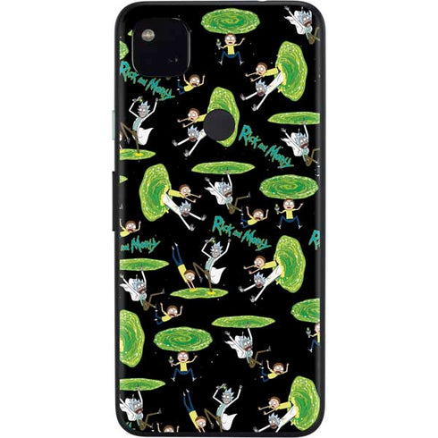 Adult Swim Rick and Morty Portal Pattern Google Pixel 4a Skin